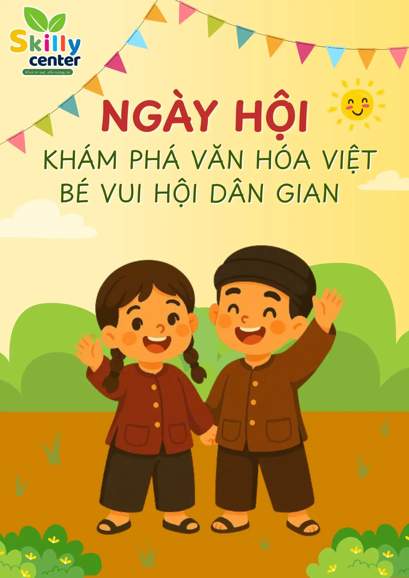 Green Illustration Kids Summer Camp Flyer